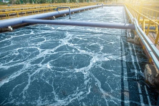 Stock image of industrial wastewater plant